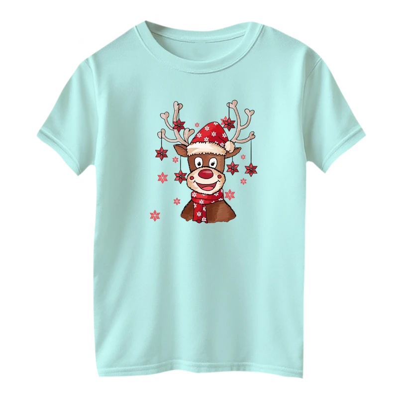 تی شرت آستین کوتاه بچگانه مدل گوزن کریسمس کد 20