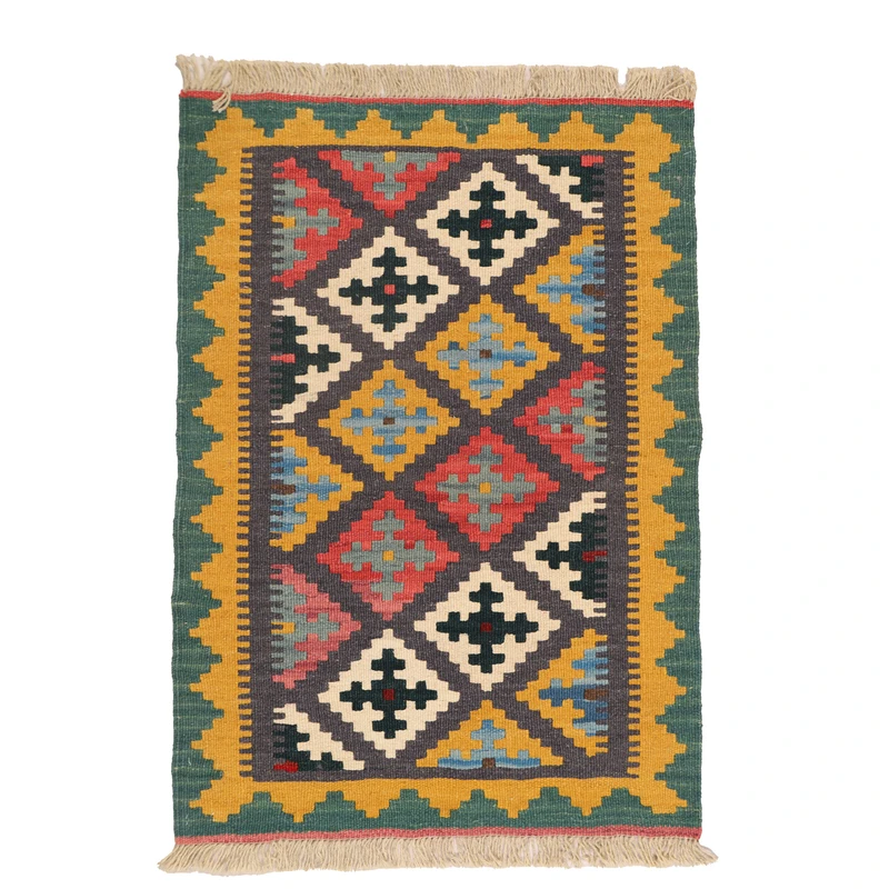 گلیم دستبافت نیم متری مدل قشقایی کد 40411157