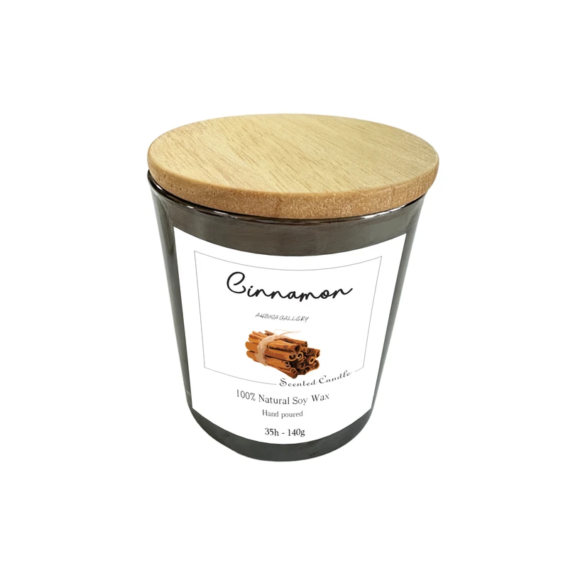 شمع معطر مدل گیاهی لیوان عسلی رایحه دارچین