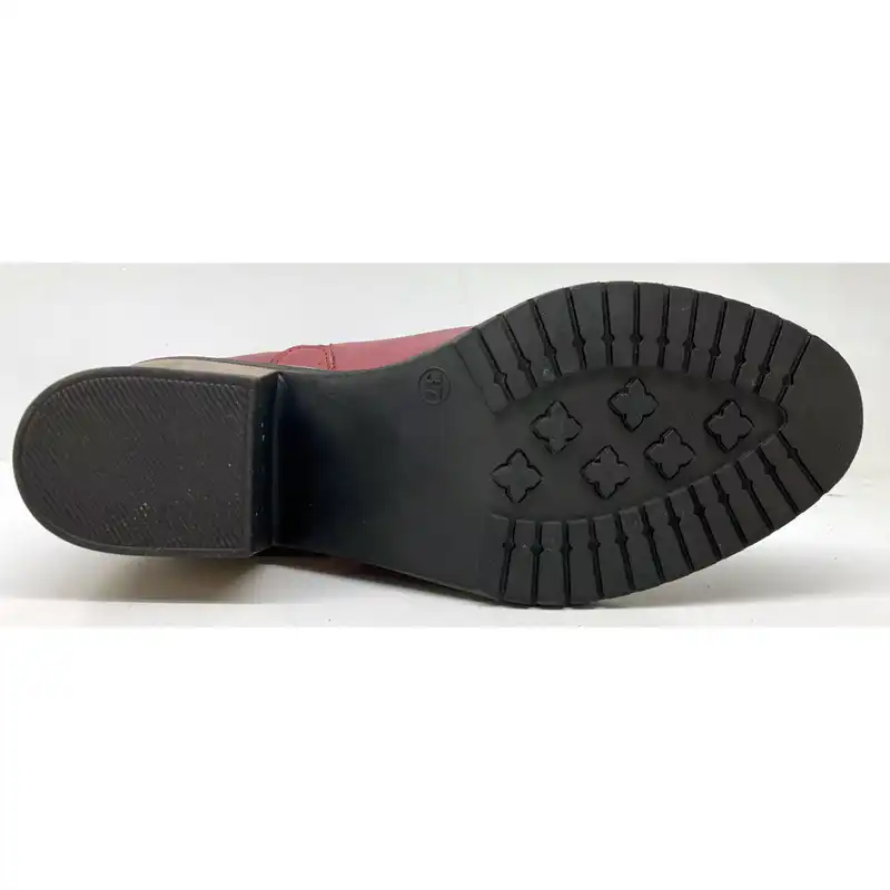 نیم بوت زنانه سرزمین چرم مدل 5220 رنگ زرشکی