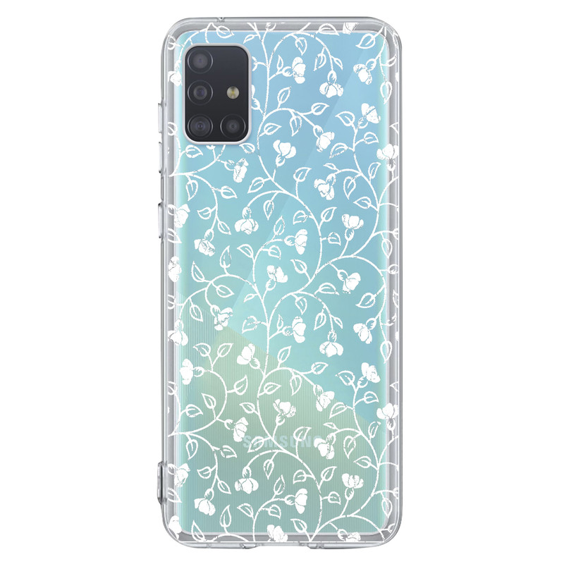 کاور مگافون طرح گل مدل C42-W مناسب برای گوشی موبایل سامسونگ Galaxy A51