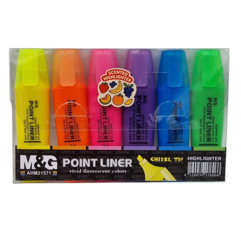 ماژیک علامت گذار ام اند جی مدل عطری بسته ۶ عددی