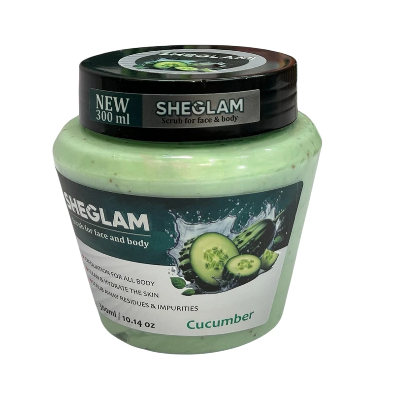 اسکراب لایه بردار صورت و بدن شیگلم مدل خیار مناسب برای انواع پوست حجم 300 میلی لیتر
