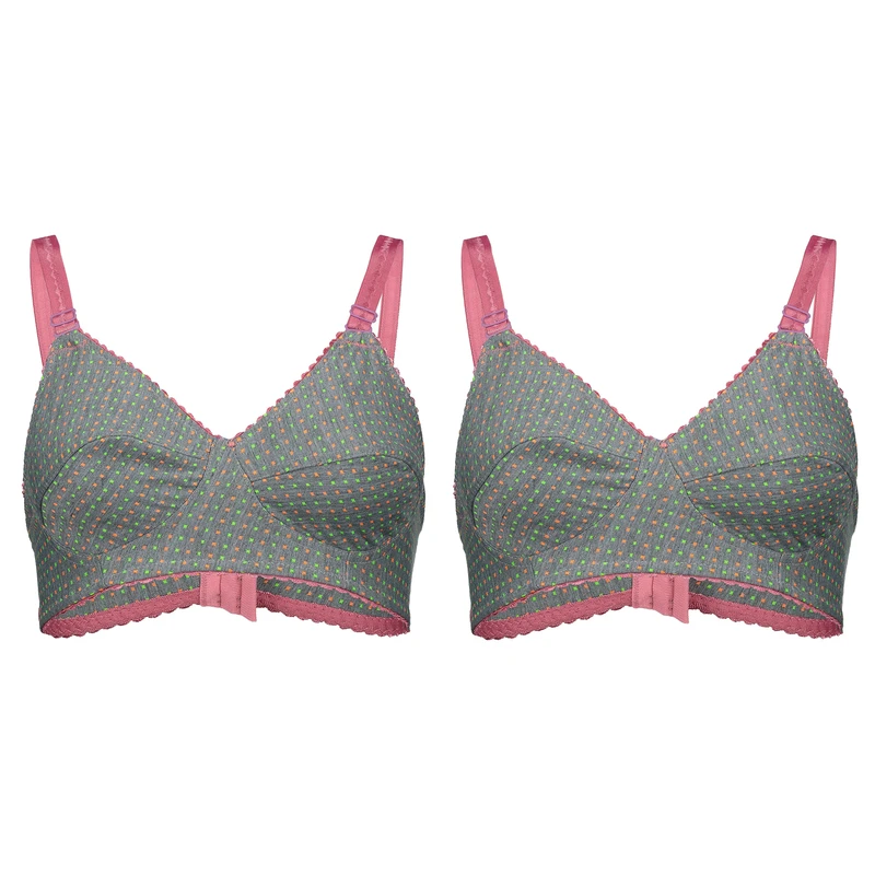 سوتین زنانه مدل خالدار نخی بسته 2 عددی