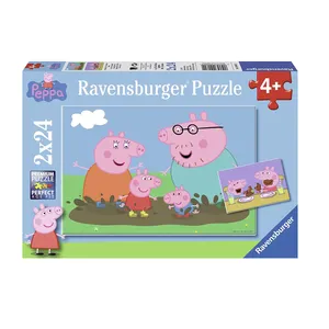 پازل 24x2 تکه راونزبرگر مدل Peppa Pig Happy Family کد 09082