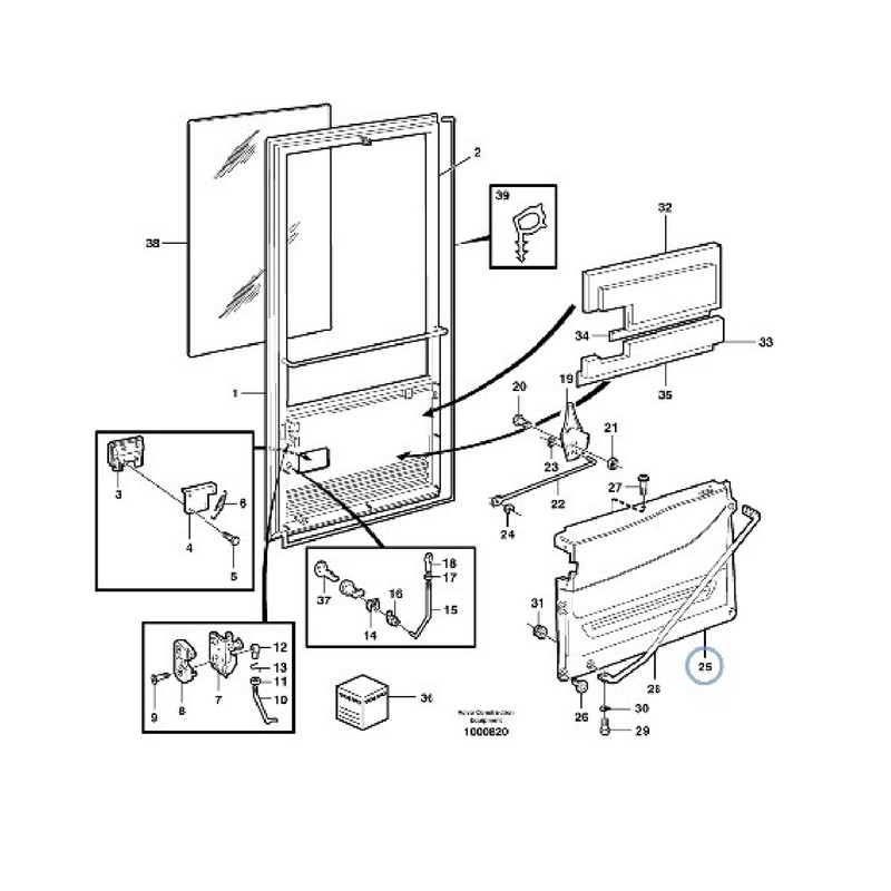 قاب رودری درب کابین لودر مدل 11104740 مناسب برای لودر ولوو L90E, L120E