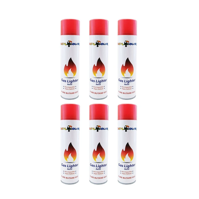 گاز فندک دوپلی کالر مدل REFILL حجم 300 میلی لیتر مجموعه 6 عددی 