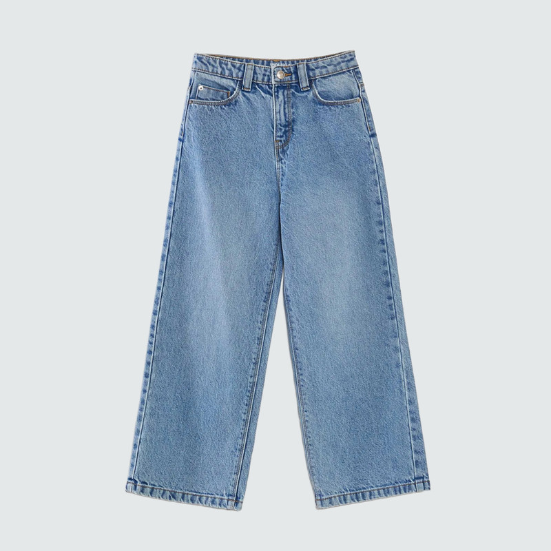 شلوار جین دخترانه کیابی مدل بگ PK-Wide Leg -Ki-Blu