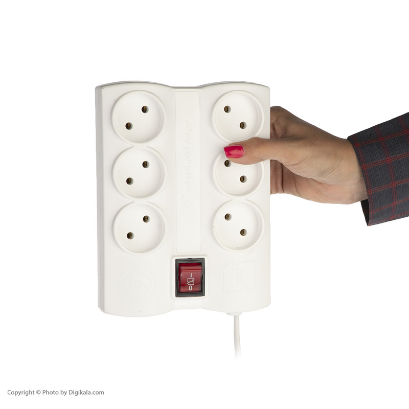 شش راهی برق کاوه مدل KV.6.TM.50M طول 50 متر