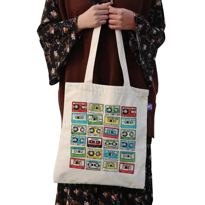 ساک خرید ترمه طراحان ایده مدل نوارکاست کد cfp1528 - L