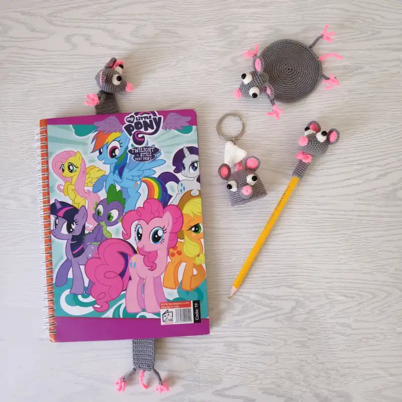 بسته لوازم التحریر مدل موش کد 50088 مجموعه 4 عددی