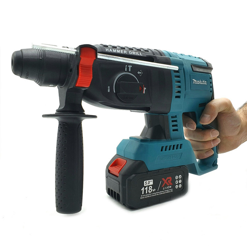 دریل بتن کن شارژی ماکیتا مدل براشلس کد 118V مجموعه 4 عددی