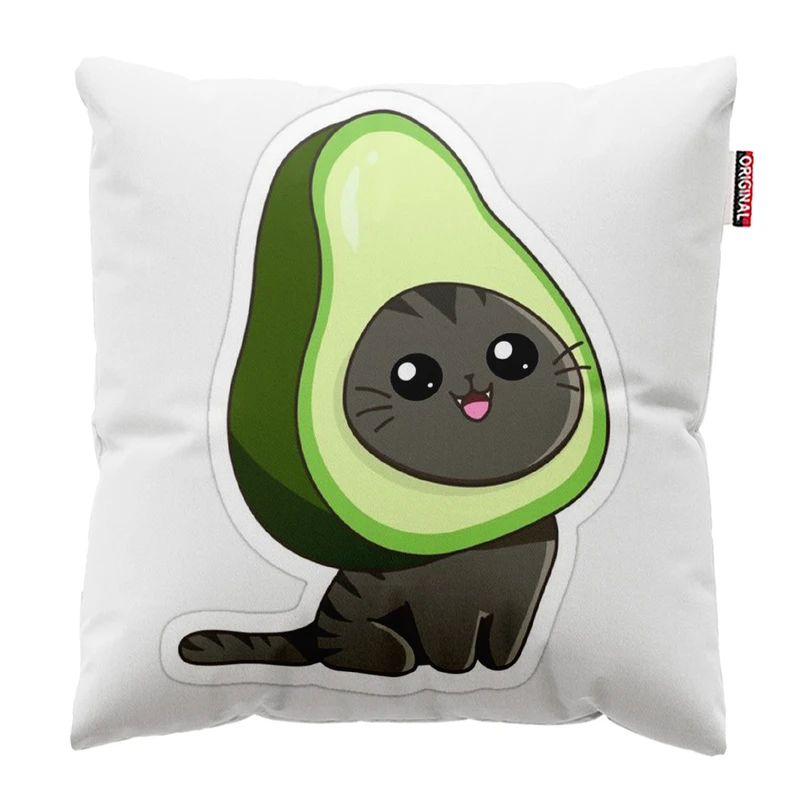 کوسن پاد آفرین مدل گربه کیوت و آووکادو کد 245 سایز 30*30 سانتی متر