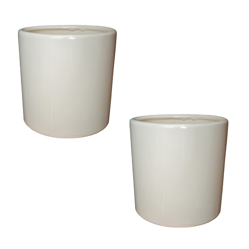 گلدان سفالی مدل استوانه کد BL بسته ۲ عددی