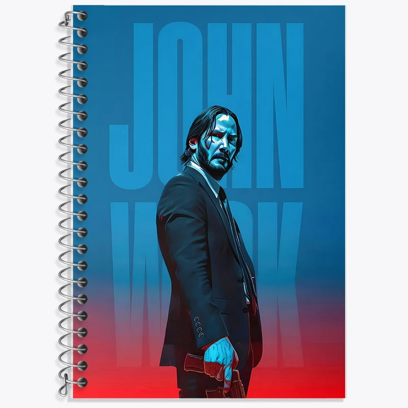 دفتر زبان 50 برگ خندالو مدل سه خط طرح جان ویک (John Wick) کد F5944