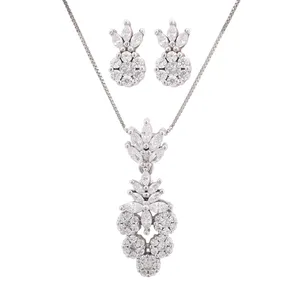 نیم ست نقره زنانه مدل گل کد M3101