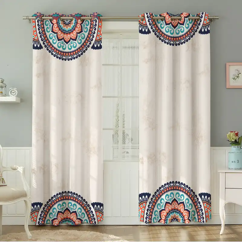 پرده نیروانا طرح سنتی مدل مخمل کد 8065 سایز 140×280 سانتی متر