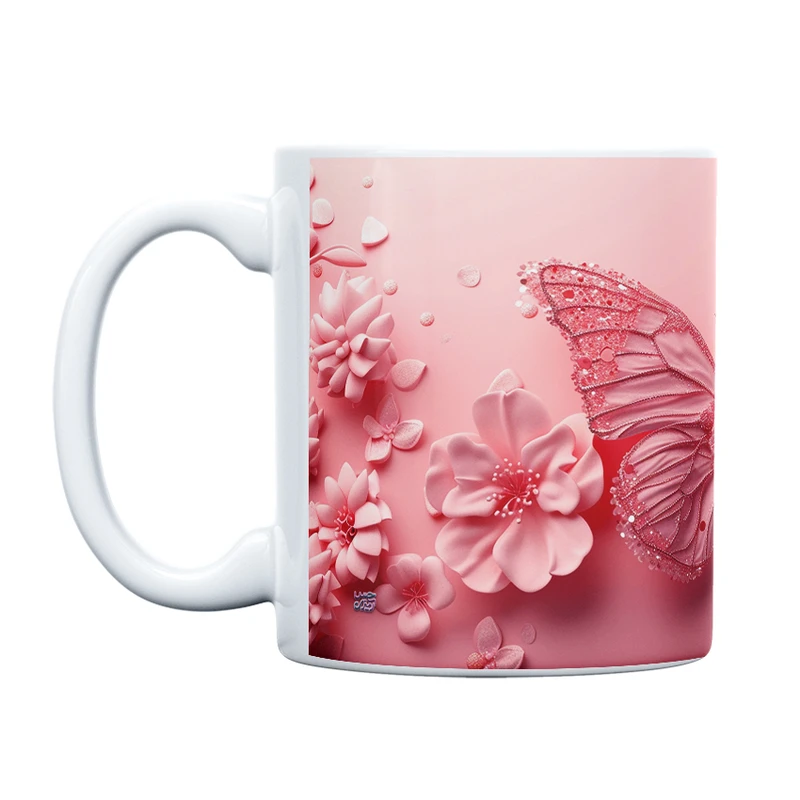 ماگ حس آمیزی طرح پروانه مدل کلاسیک کد 63