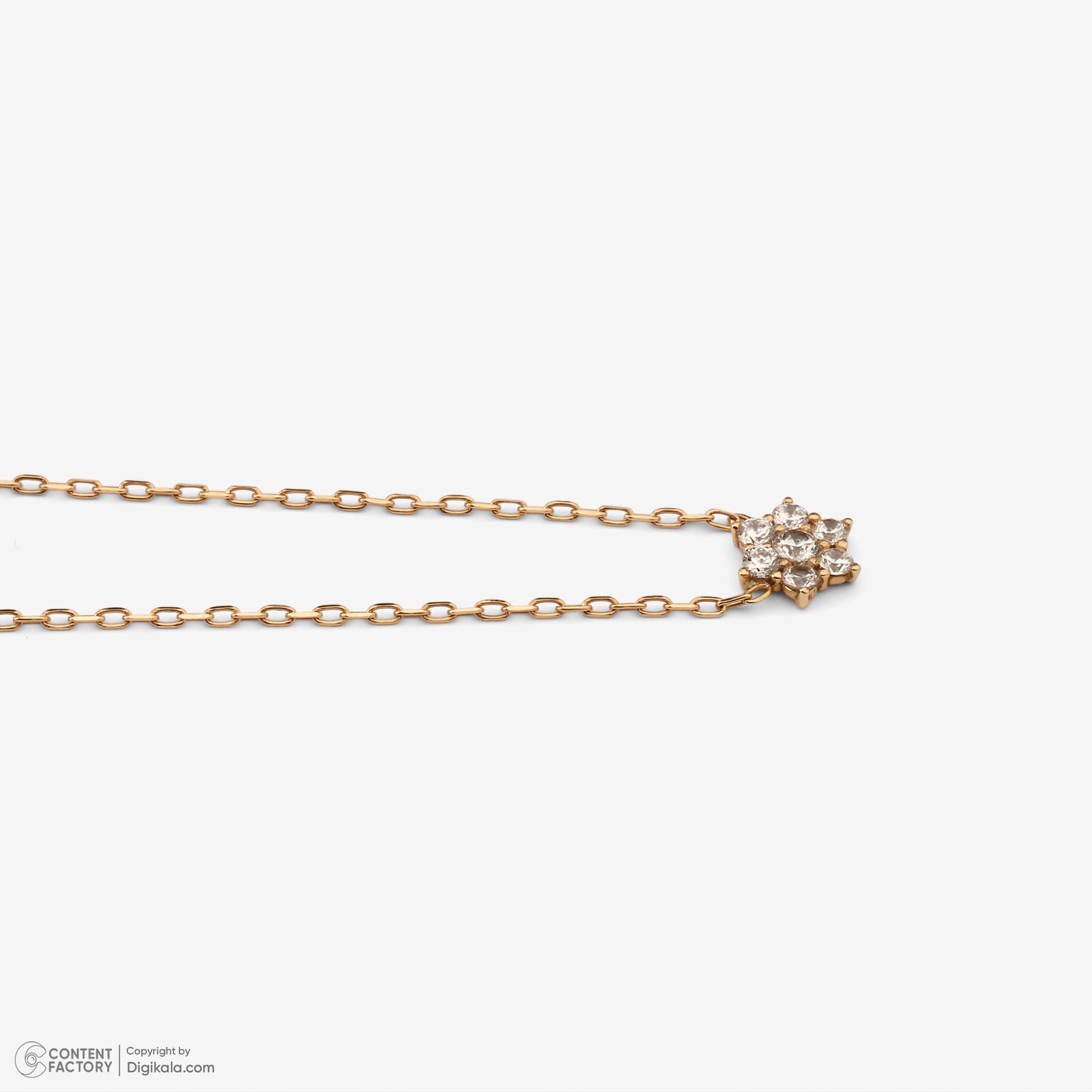 گردنبند طلا 18 عیار زنانه با زنجیر حلقهای (فلامینگو) ماوی گالری مدل فلاور - - 3