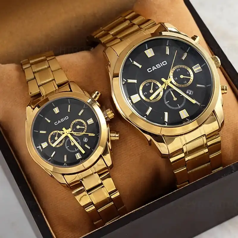 ست ساعت مچی عقربه ای زنانه و مردانه مدل Cas08