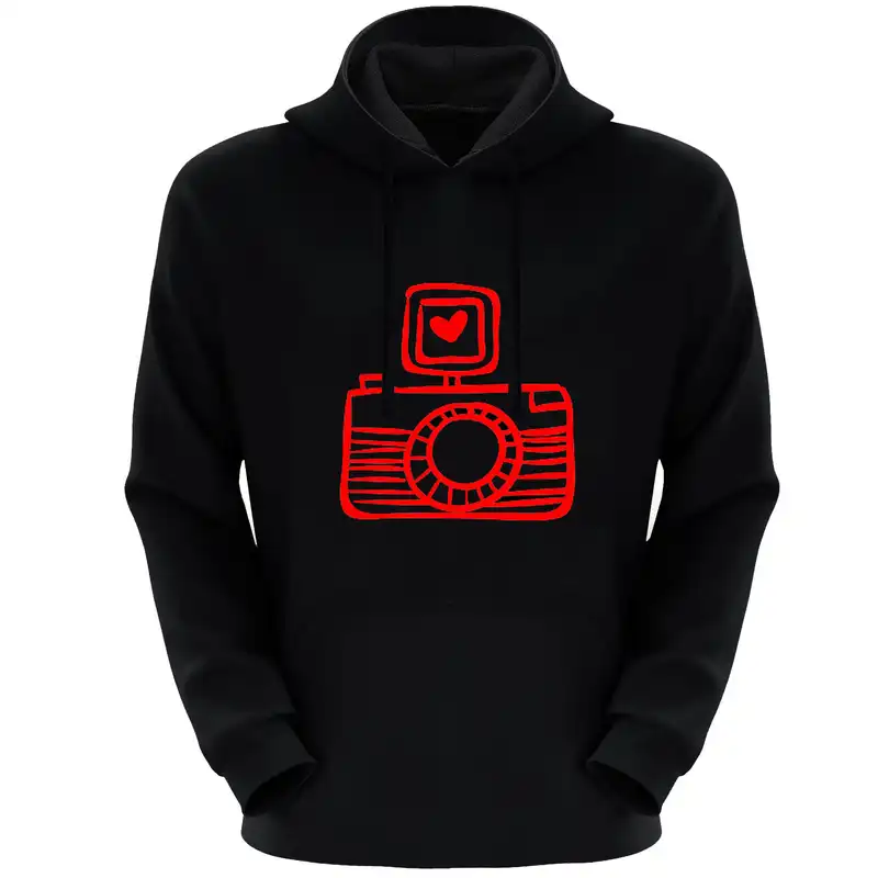 هودی زنانه مدل دوربین E1143 رنگ مشکی