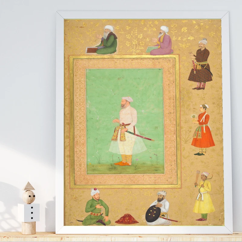 تابلو طرح نگاره آصف خان مدل G01653 فریم سفید
