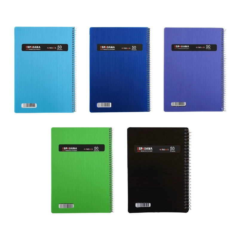 دفتر مشق 50 برگ اسپادانا مدل استریپ کد 541678910 مجموعه 5 عددی