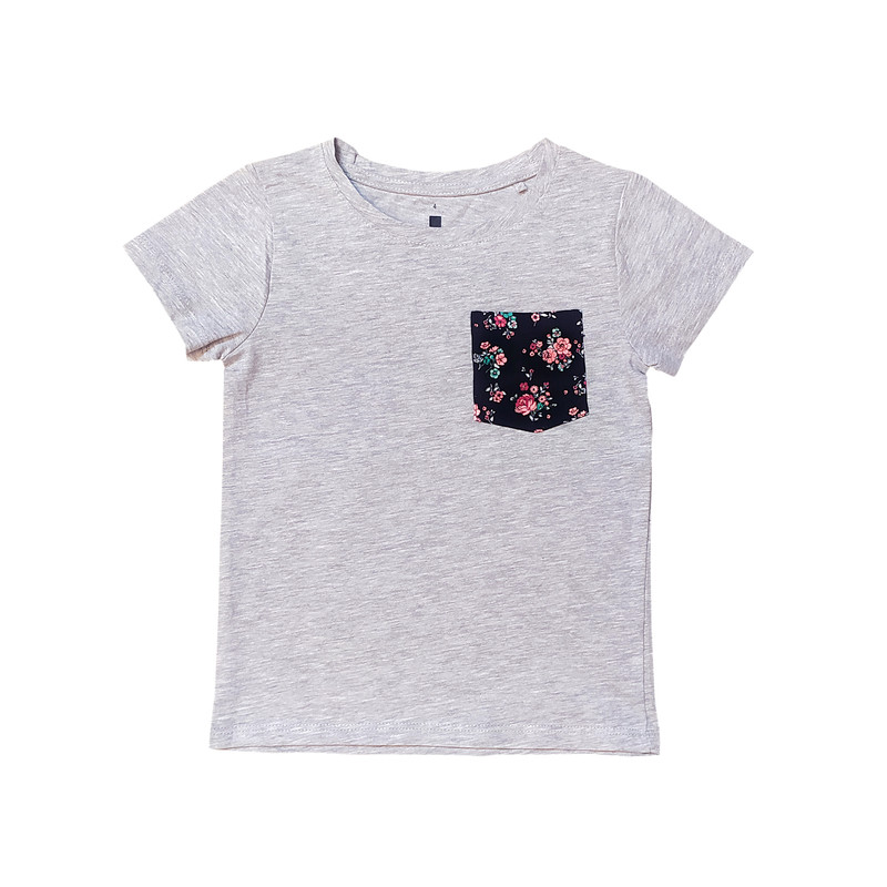 تی شرت آستین کوتاه دخترانه مدل گل دار کد B11