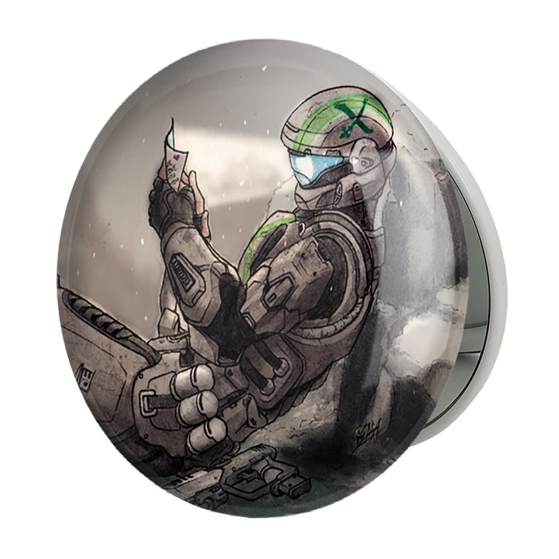 آینه جیبی خندالو طرح بازی هیلو (Halo) مدل تاشو کد 31506