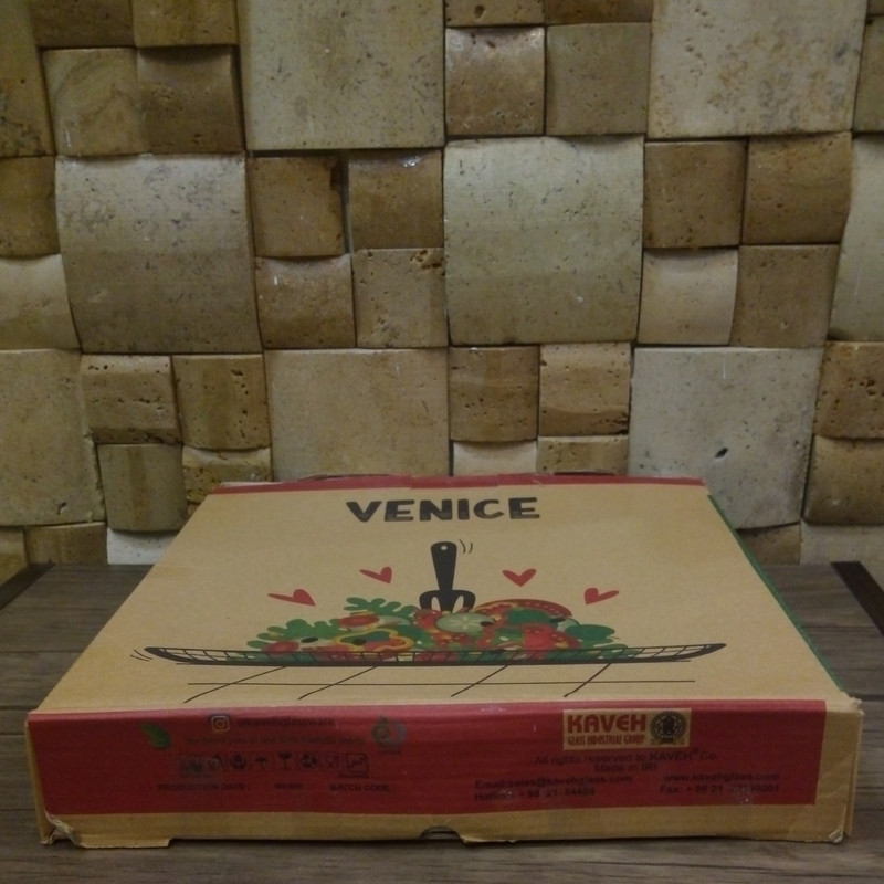 بشقاب غذا خوری شیشه و بلور کاوه کد 1129 بسته 6 عددی