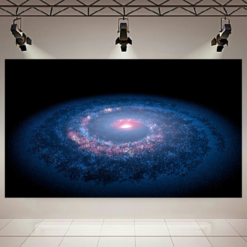 تابلو بوم طرح کهکشان و ستارگان مدل Milky Way Elipses Space Universe کد AR3077