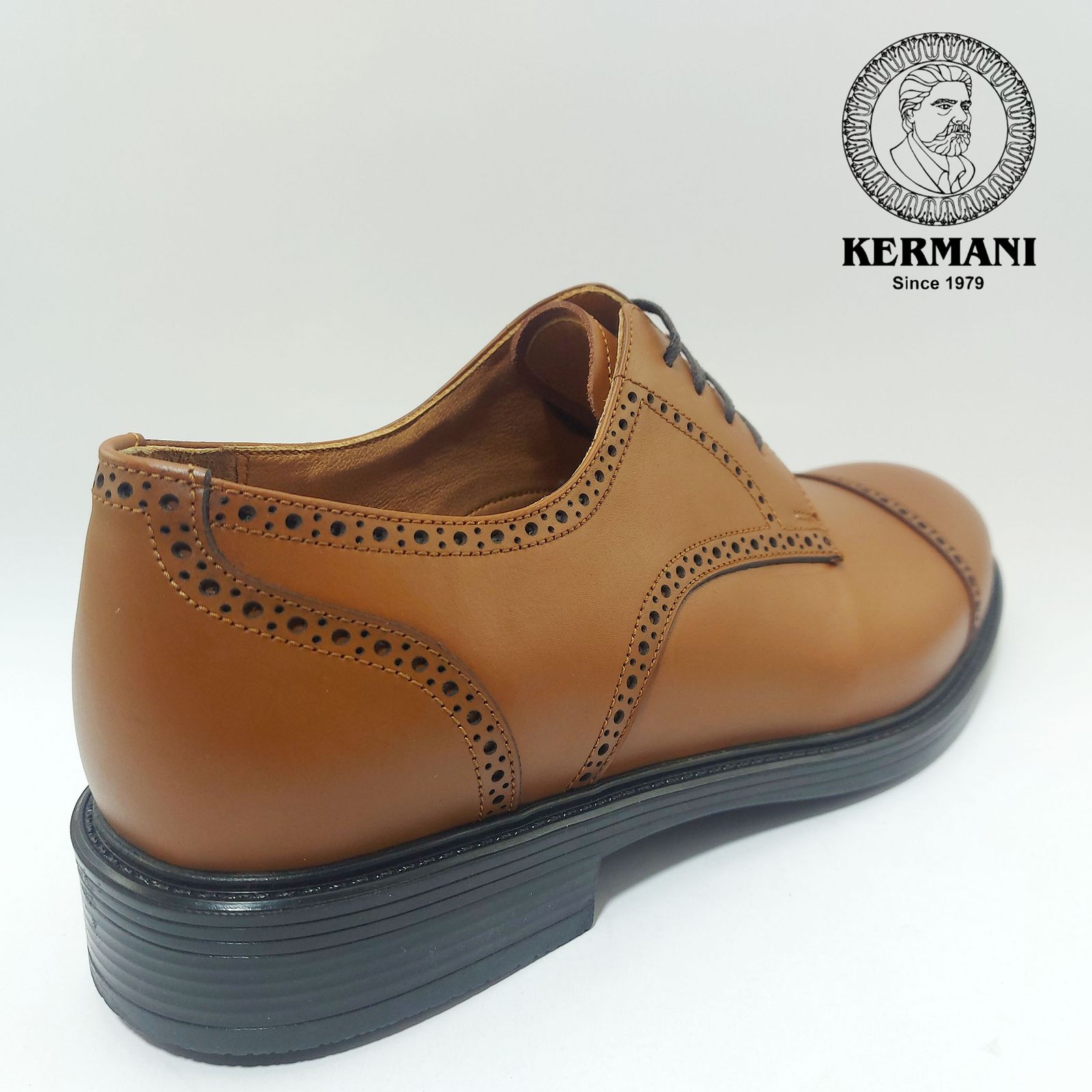 کفش مردانه کرمانی مدل چرم دستدوز طبیعی بِرِت کد 1062 رنگ عسلی -  - 5
