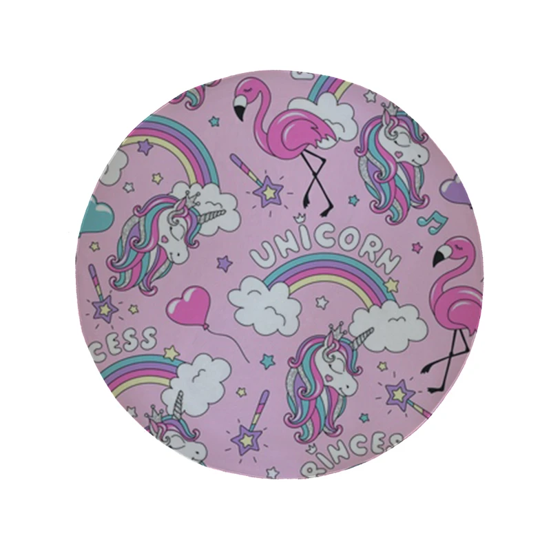 پادری مدل دایره طرح اسب تک شاخ کد 8270 سایز 90 × 90 سانتی متر