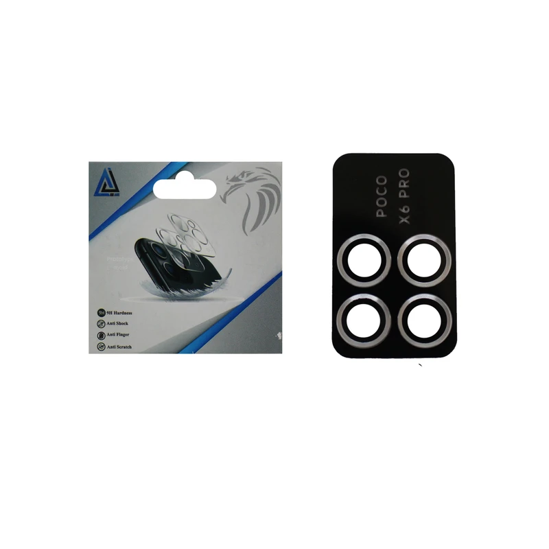محافظ لنز دوربین دلتا مدل شابلون دار فلزی مناسب برای گوشی موبایل شیائومی poco X6 Pro