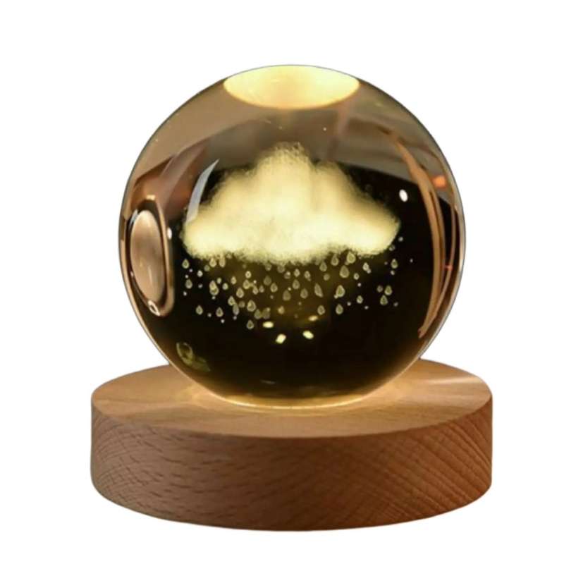 چراغ خواب مدل گوی کریستالی ابر بارون 3D