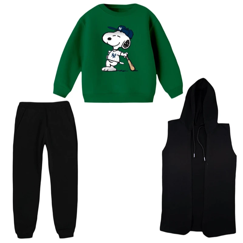 ست 3 تکه لباس راحتی بچگانه مدل اسنوپی کد ۵۵  