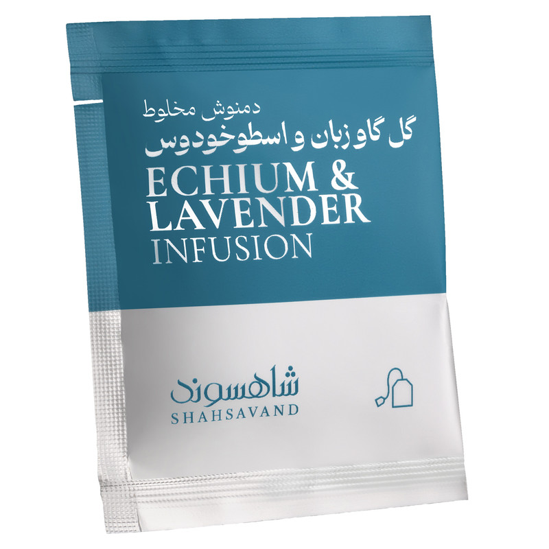 دمنوش آرام بخش گل گاوزبان و اسطوخودوس شاهسوند -18 گرم بسته 12 عددی