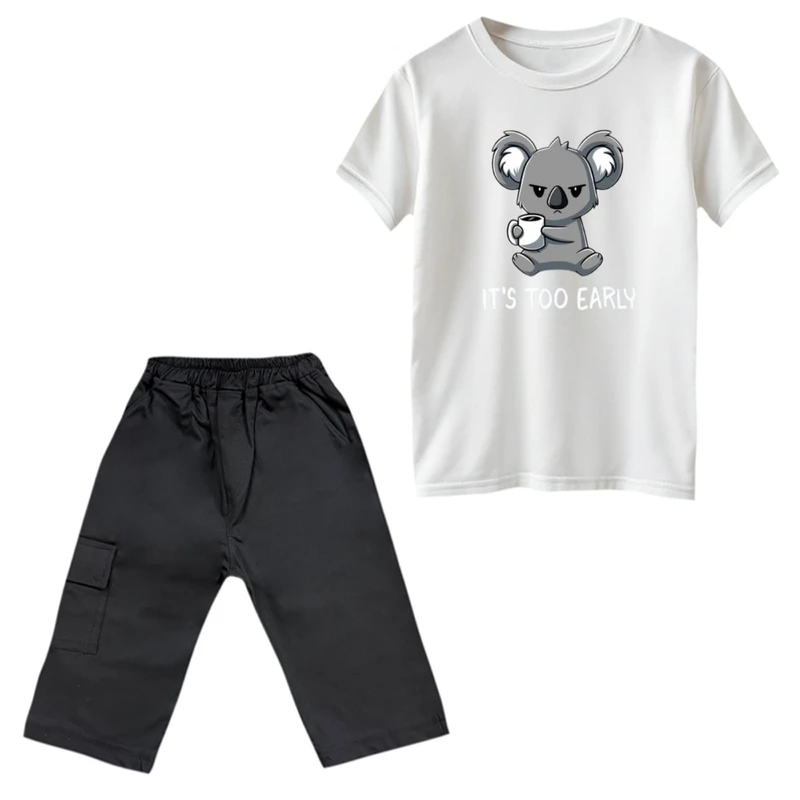 ست تی‌شرت و شلوارک پسرانه مدل کوالا عصبانی