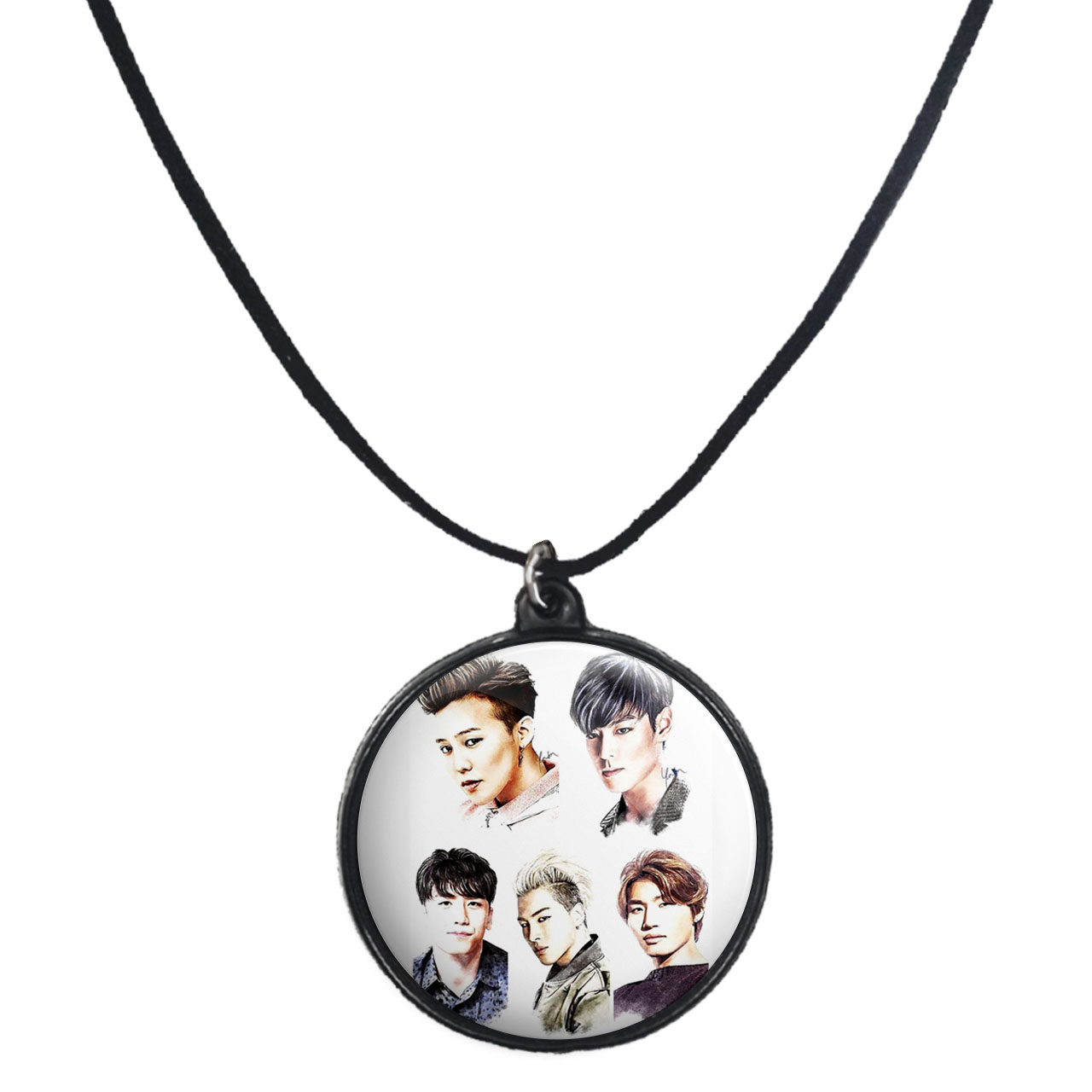 گردنبند پرمانه طرح گروه موسیقی BIG BANG کد pmb.15178 مدل دو طرفه