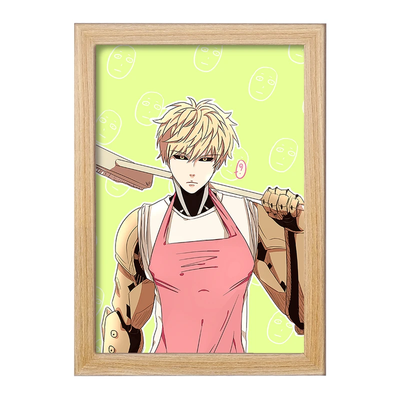 تابلو خندالو مدل جنوس انیمه مرد تک مشتی One Punch Man  کد 11376