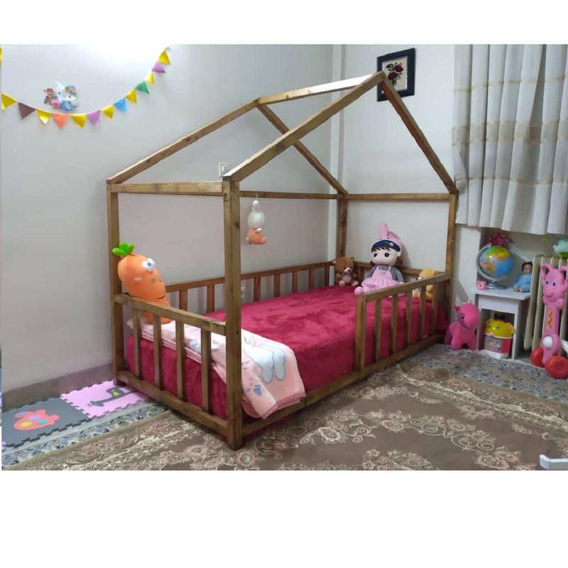 تخت خواب یک نفره روستیک دکور مدل BZ30 سایز 90x190 سانتی متر