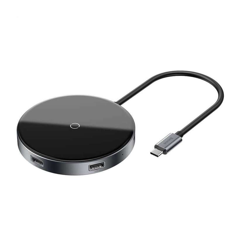 هاب 4 پورت USB-C و شارژر بی سیم باسئوس مدل WXJMY-01