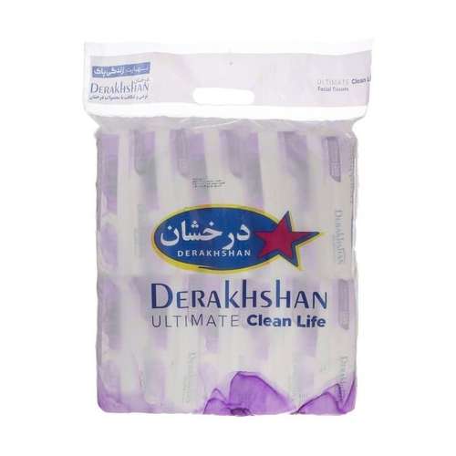 دستمال کاغذی 150 برگ درخشان مدل اقتصادی لطیف بسته 10 عددی