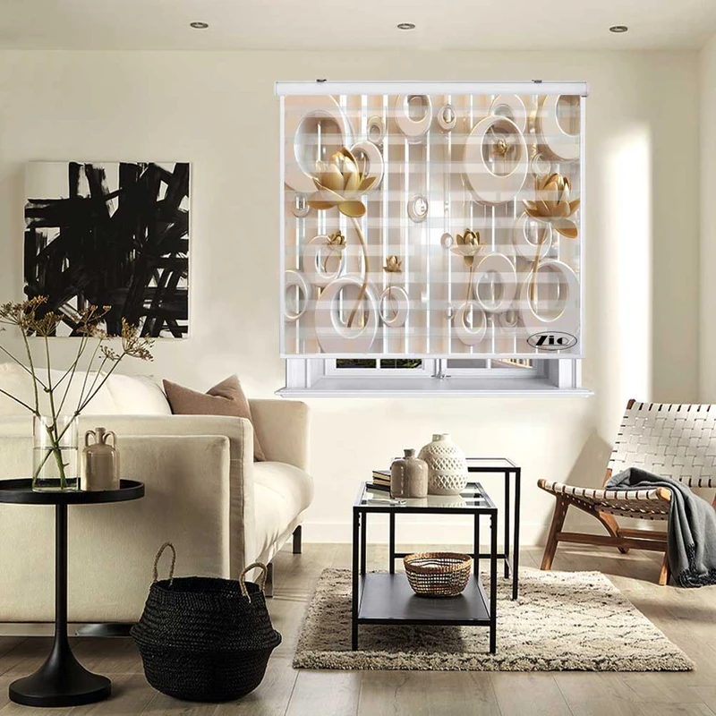 پرده زبرا زیو کد 3D1502 سایز 150x200 سانتی متر