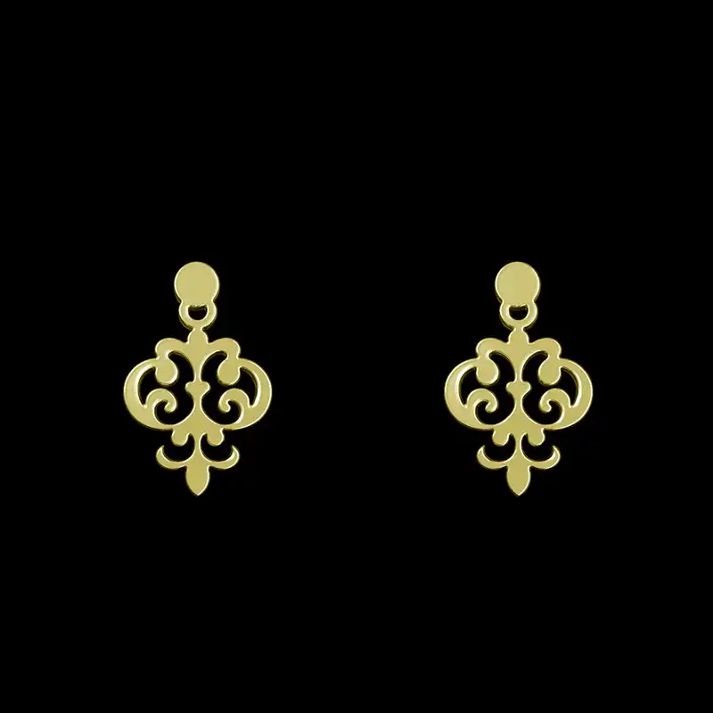 گوشواره طلا 18 عیار زنانه مدوپد مدل هندسی کد GA1-15236