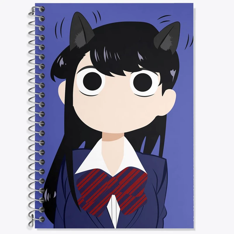 دفتر زبان 50 برگ خندالو مدل سه خط طرح انیمه کومی سان کد 16085