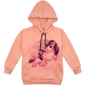 هودی دخترانه مدل تک شاخ F113 رنگ گلبهی