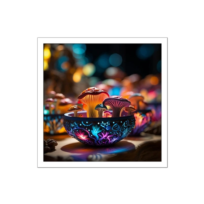 تابلو نوری بکلیت طرح گرافیکی قارچ مدل W-MID-15732