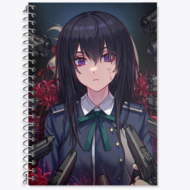 دفتر لغت 50 برگ خندالو مدل تاکینا انیمه لیکوریس ریکویل Lycoris Recoil کد 22969