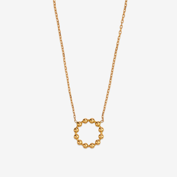 گردنبند طلا 18 عیار زنانه با طرح حلقه‌ای (فلامینگو) روبی آرت گالری مدل 234864